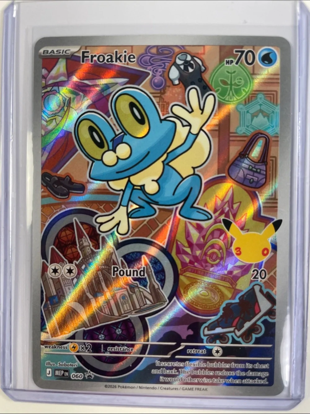 Pokemon Froakie Holographic Trading Card
